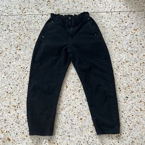 ZARA SCRUNCHED STRETCHY BLACK JEANS